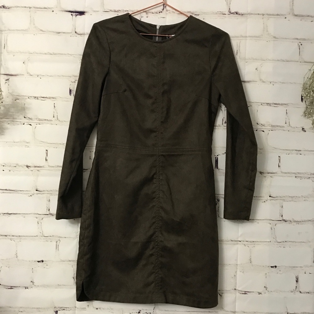 Green faux Suede dress